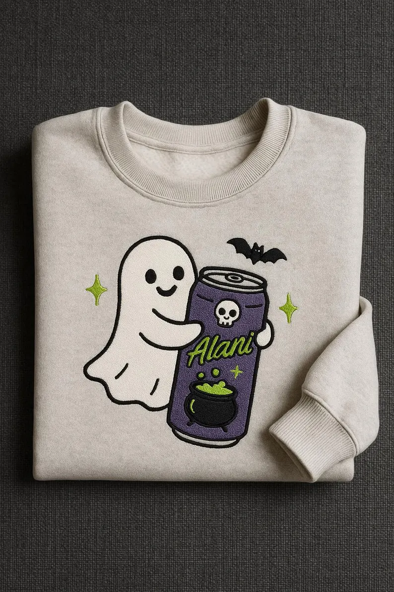 Embroidered Halloween Alani Ghost Sweatshirt, Ghost Alani Sweatshirt