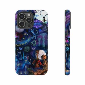 Coraline Horror Movie Phone Case, Retro Halloween Cartoon Phone Cover, phone 17, 16 15,14,13,12