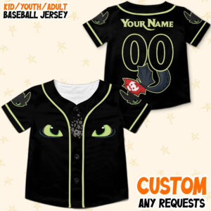 Personalized Toothless How To Train Your Dragon Baseball Jerseys, Toothless Light Fury, Epic Universe, Jersey for Kids Youth & Adults