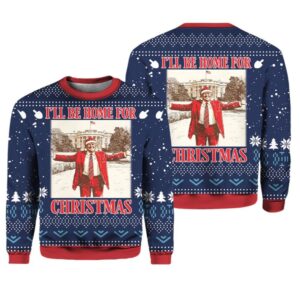 Alternative view of I'll Be Home For Christmas Trump Ugly Christmas Sweater - Grishko.com