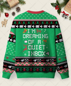 Alternative view of Iâ€™m Dreaming Of A Quiet Inbox Ugly Christmas Fuzzy Fleece Sweatshirt