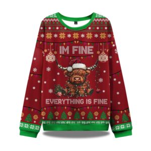 I'm Fine Everything Is Fine Ugly Christmas Sweater