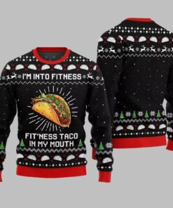 Im Into Fitness Fitness Taco In My Mouth Ugly Sweater Christmas 2025 