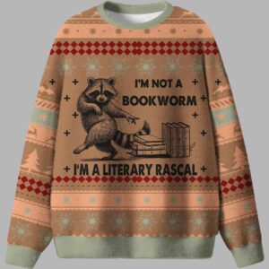 I'm Not A Bookworm I'm A Literary Rascal Ugly Christmas Sweater - gullprint.com