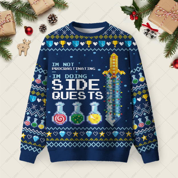 Im Not Procrastinating Ugly Christmas Fuzzy Fleece Sweatshirt