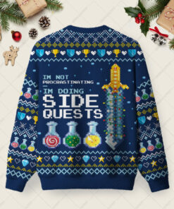 Alternative view of Im Not Procrastinating Ugly Christmas Fuzzy Fleece Sweatshirt