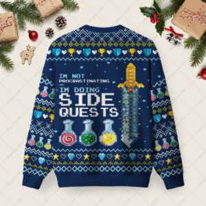 Alternative view of Im Not Procrastinating Ugly Christmas Fuzzy Fleece Sweatshirt