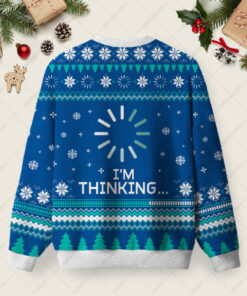 Alternative view of I'm thinking Ugly Christmas Fuzzy Fleece Sweatshirt