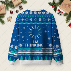 Alternative view of I'm thinking Ugly Christmas Fuzzy Fleece Sweatshirt
