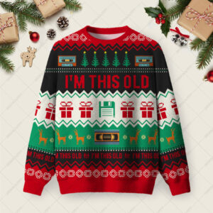 Im This Old Vintage Ugly Christmas Fuzzy Fleece Sweatshirt