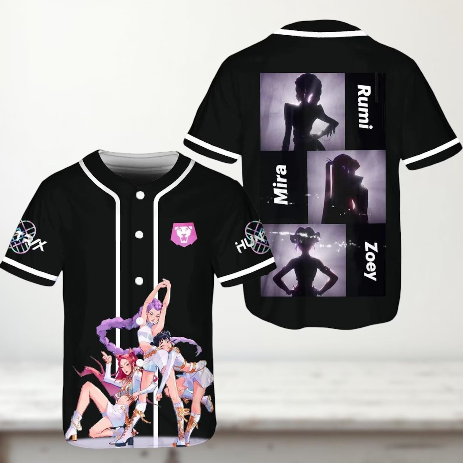 Kpop Demon Hunters Girls Baseball Jersey Graphic 3D T-SHIRT