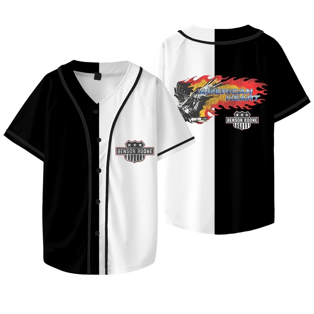 Custom Color Benson Boone American Heart Baseball Jacket Tee Women Men V-neck Short Sleeve Shirts - Image 8