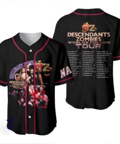 Descendants Zombies Tour Jersey, Worlds Collide 2025 Personalized Baseball Shirt