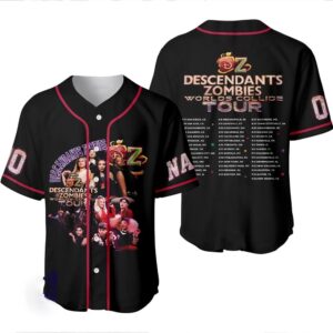 Descendants Zombies Tour Jersey, Worlds Collide 2025 Personalized Baseball Shirt
