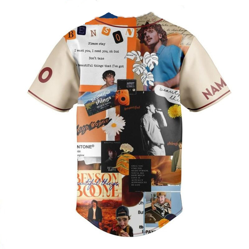 Benson Boone Fireworks And Rollerblades Personalized Baseball Jersey - Image 3