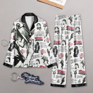 Michael Jackson Black And White Polyester Pajamas Set