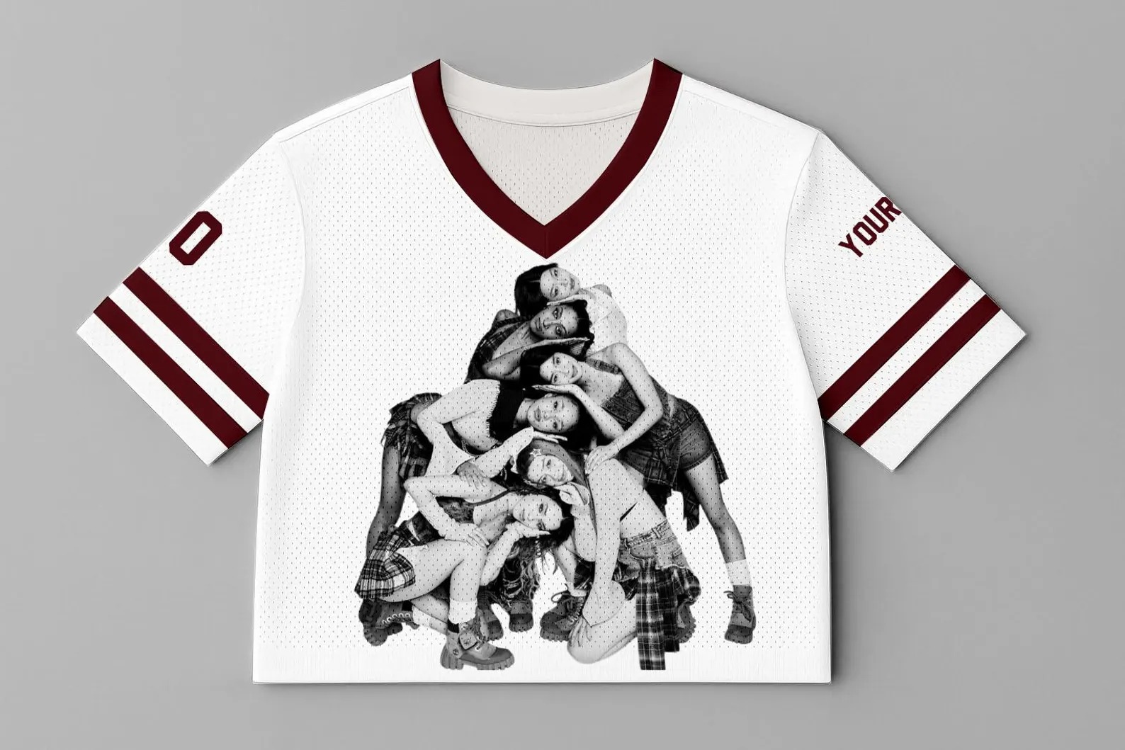 Custom KATSEYE Crop Jersey Mesh, Pretty N Punk Personalized Name Number Shirt, Kpop Concert - Image 2