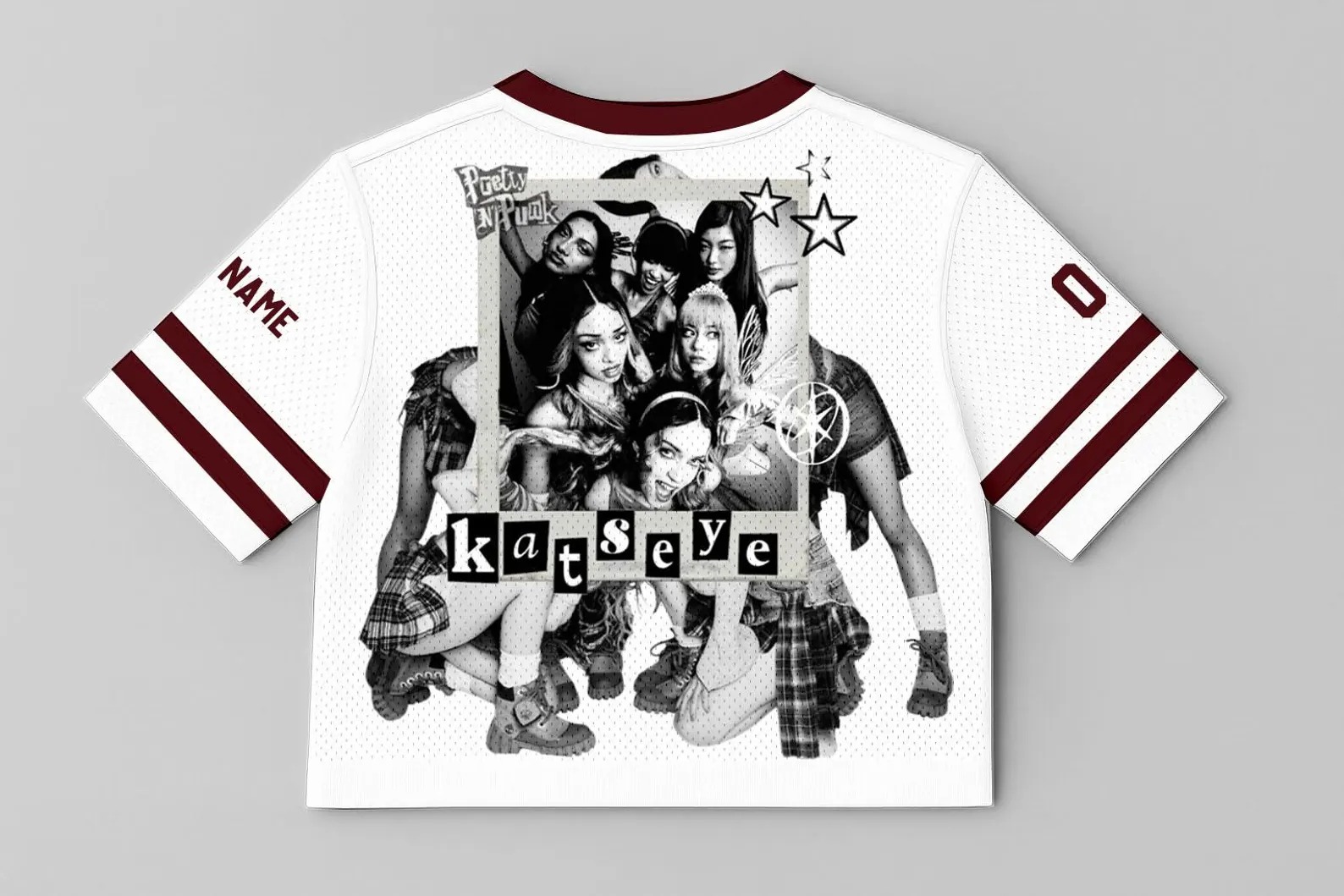 Custom KATSEYE Crop Jersey Mesh, Pretty N Punk Personalized Name Number Shirt, Kpop Concert - Image 3