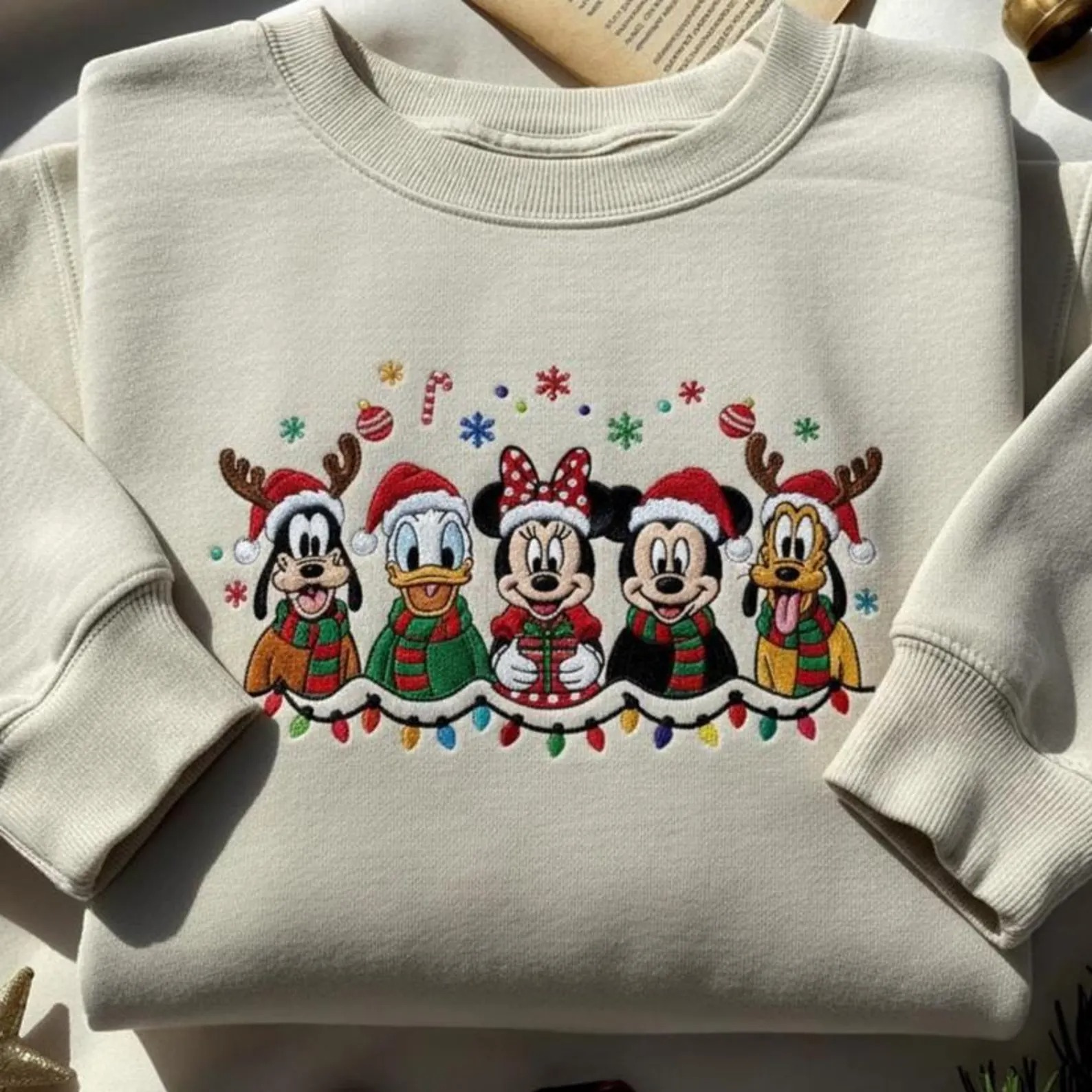 Disney Christmas Embroidered Sweatshirt, Mickey’s Very Merry Christmas Embroidered - Image 2