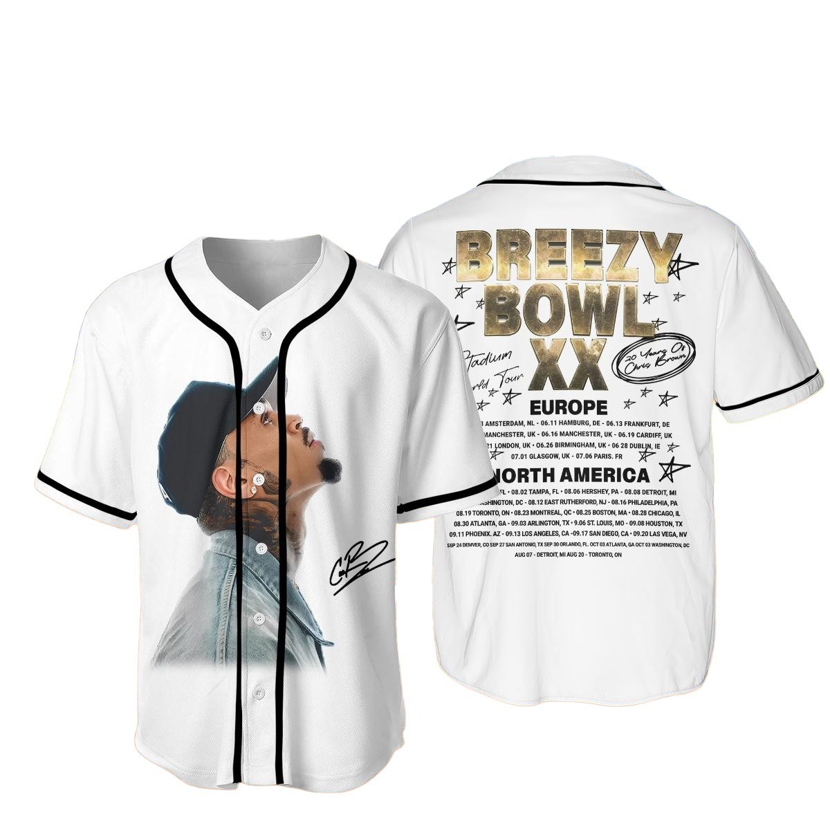 Chris Brown Tour 2025 Shirt, Breezyy Bowl XX Jersey, Unisex Graphic Shirt - Image 2