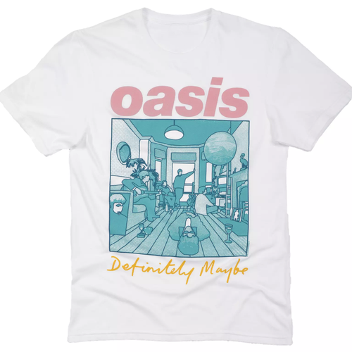 Oasis T Shirt Definitely Maybe Illustration Colour Reunion Tour New - Image 2