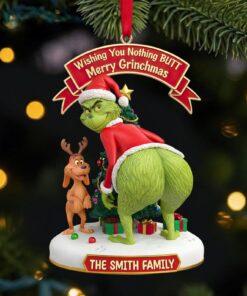 The Grinch Ornament, Merry Grinchmas Ornament, Funny Grinchmas Acrylic Ornament
