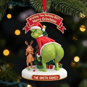 The Grinch Ornament, Merry Grinchmas Ornament, Funny Grinchmas Acrylic Ornament