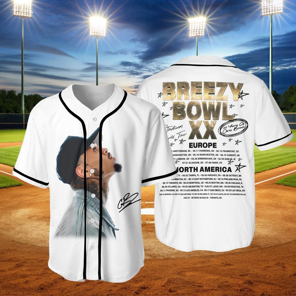 Chris Brown Tour 2025 Shirt, Breezyy Bowl XX Jersey, Unisex Graphic Shirt