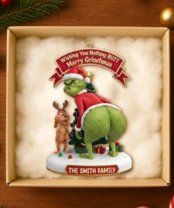 Alternative view of The Grinch Ornament, Merry Grinchmas Ornament, Funny Grinchmas Acrylic Ornament