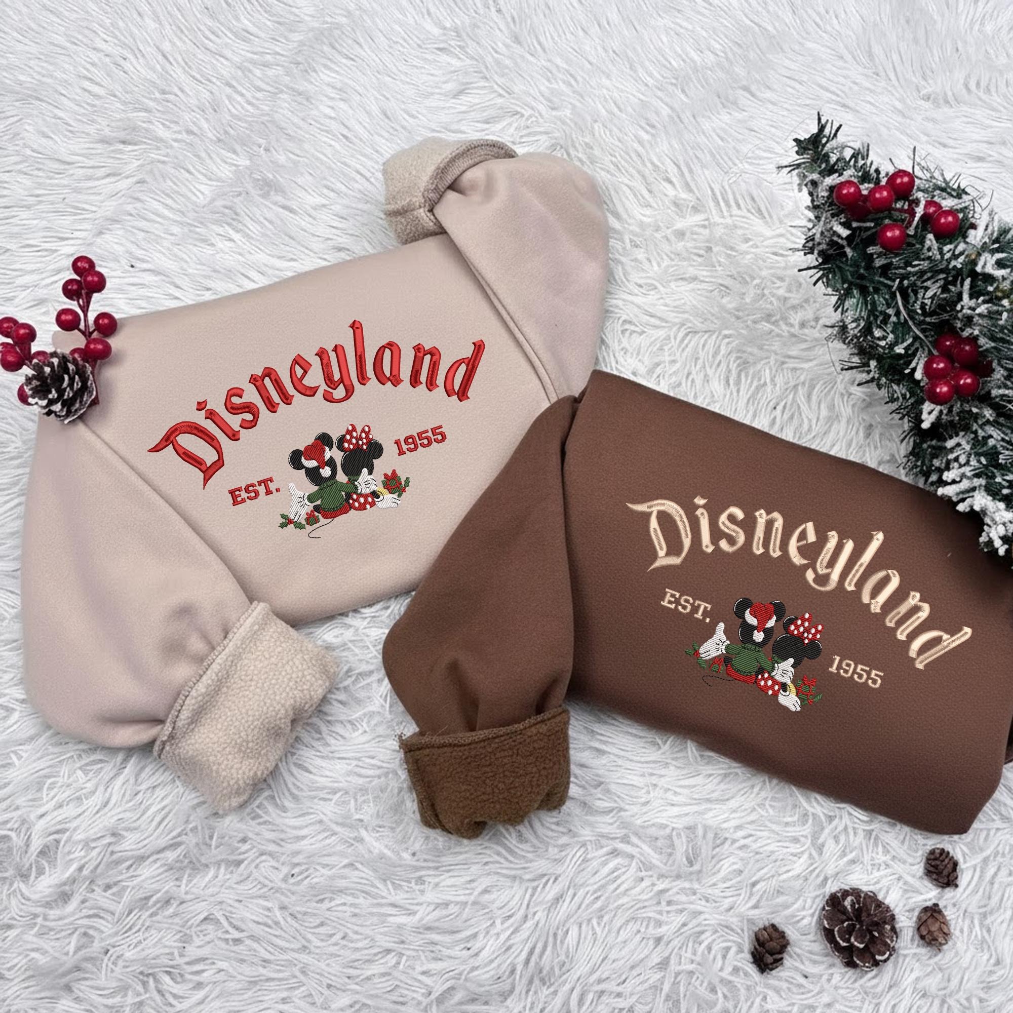 Mickey Mouse And Friends Embroidered Crewneck, Magical Land Embroidered Christmas Sweatshirt, Disney Christmas Embroidered Shirt - Image 2