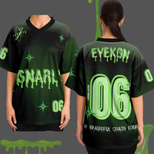Katseye Gnarly Eyekon Concert Jersey Green and Black music Beautiful chaos tour kpop unisex
