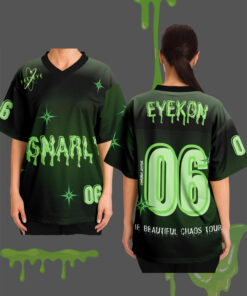 Katseye Gnarly Eyekon Concert Jersey Green and Black music Beautiful chaos tour kpop unisex