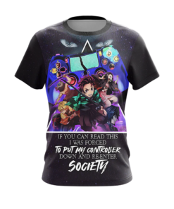 Alternative view of If You Can Read This I Was Forced To Put My Controller Down And Re-Enter Society Demon Slayer Unisex 3D T-shirt Zip Hoodie Pullover Hoodie