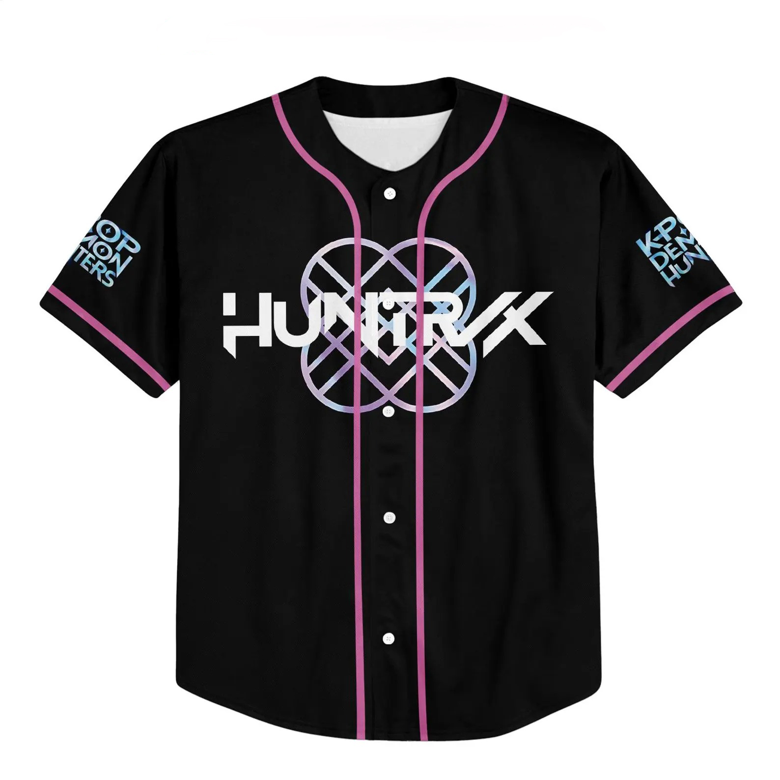 Demon Hunters Huntrix Baseball Jersey – Kpop Anime Streetwear Shirt, K-Pop Demon Hunter Cosplay Top - Image 3