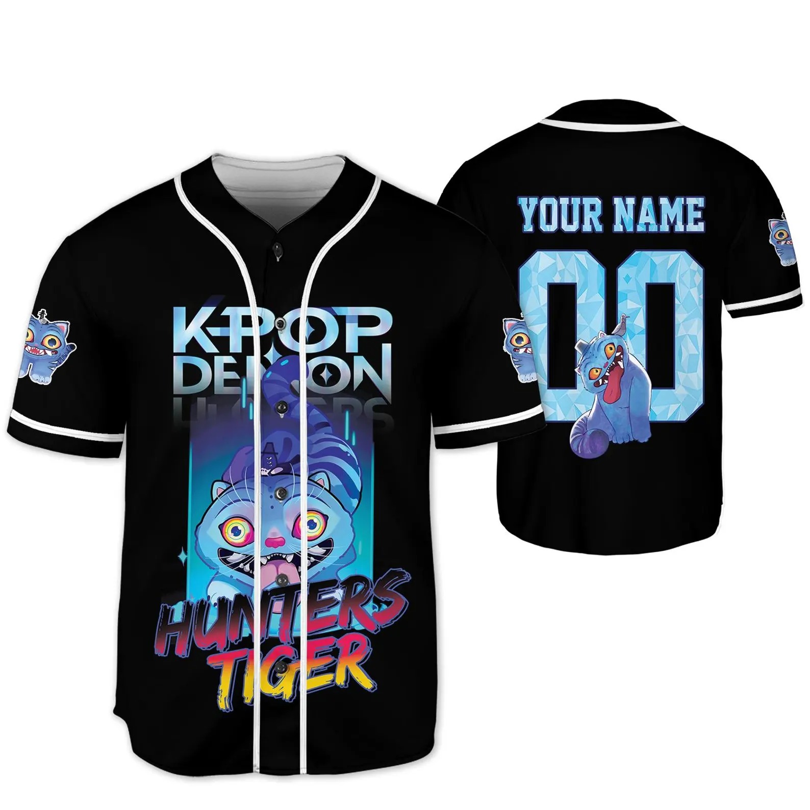 Saja Boys Baseball Jersey, Kpop Demon Hunter Villain Jersey, Kpop Demon Hunters Tiger, Demon Hunter Tiger fan Gift, Cute Animal Gift - Image 2