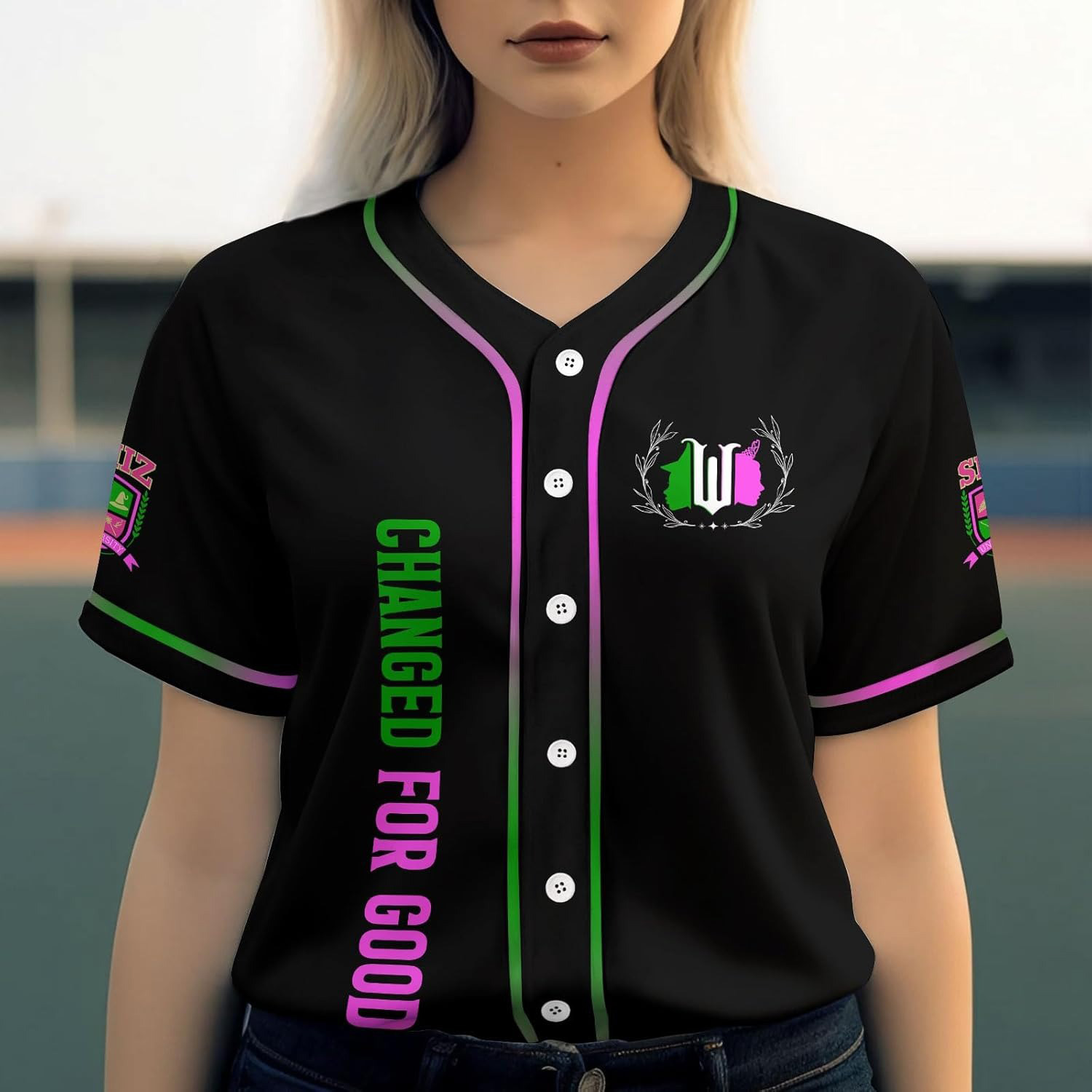 Cute Alien Baseball Jersey, Movie Character Jersey Button Down Shirt, Birthday Gifts for Cartoon Lovers - Image 5