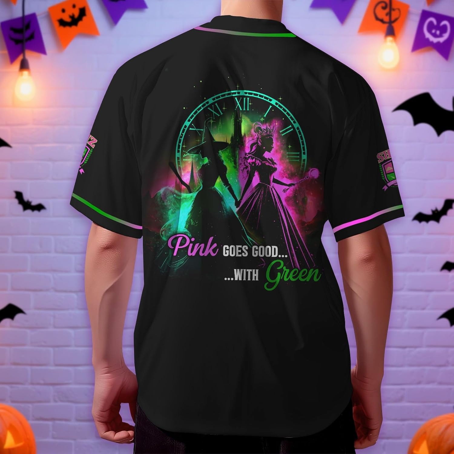 Wicked Witch Baseball Jersey, Movie Character Jersey Button Down Shirt - Image 5