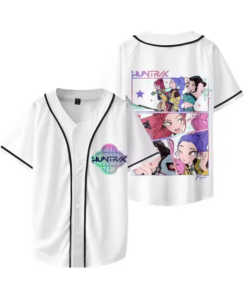 Alternative view of KPop Demon Hunters Huntrix Baseball Jersey – Unisex V-Neck Short Sleeve, Custom Color