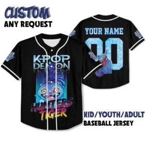 Saja Boys Baseball Jersey, Kpop Demon Hunter Villain Jersey, Kpop Demon Hunters Tiger, Demon Hunter Tiger fan Gift, Cute Animal Gift