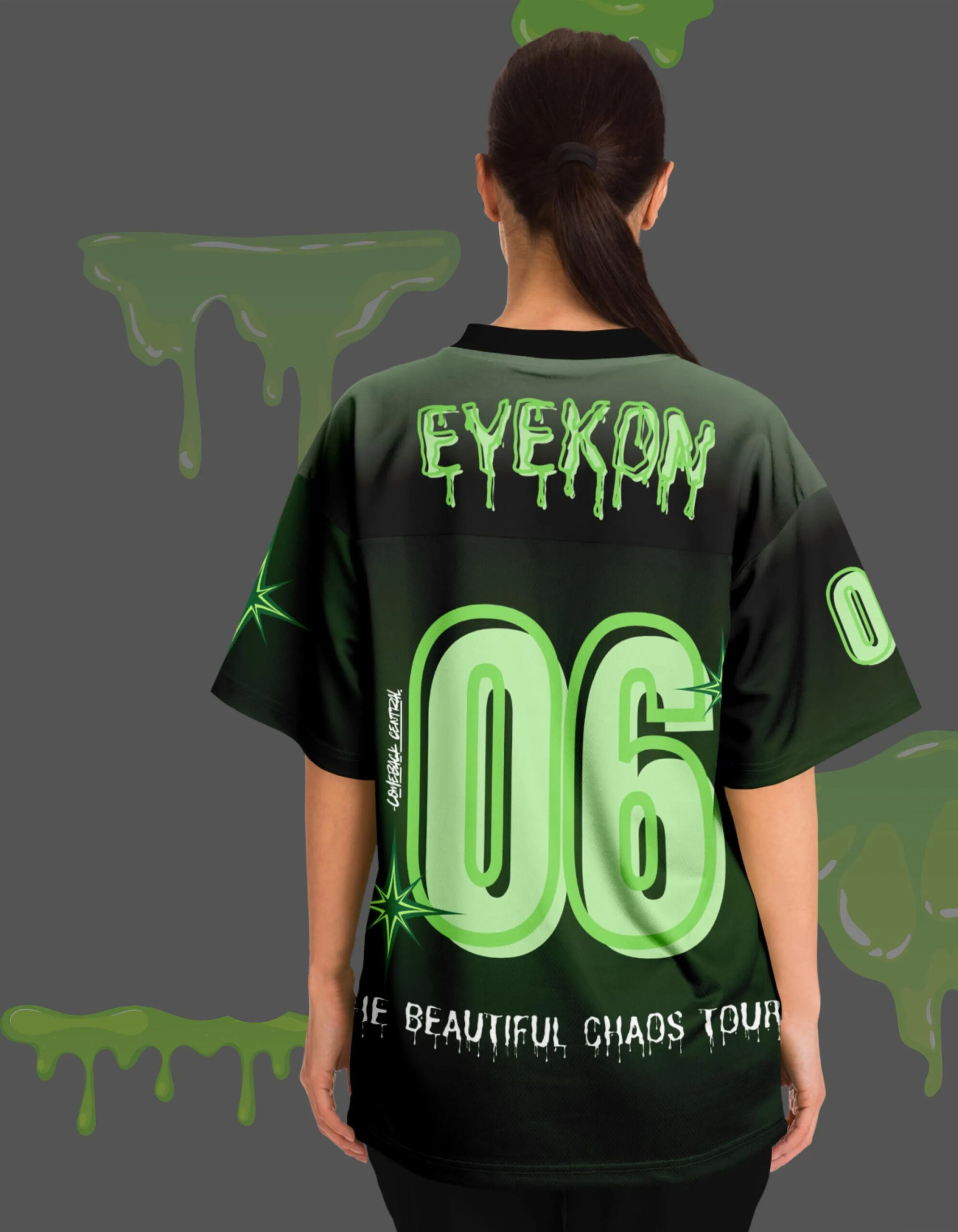 Katseye Gnarly Eyekon Concert Jersey Green and Black music Beautiful chaos tour kpop unisex - Image 3