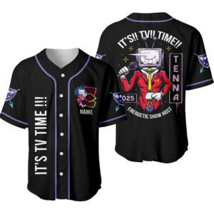 TV TIME Deltarune Baseball Jersey, Deltarune Inspired Shirt, Energetic Show Host Cosplay