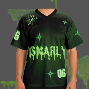Alternative view of Katseye Gnarly Eyekon Concert Jersey Green and Black music Beautiful chaos tour kpop unisex