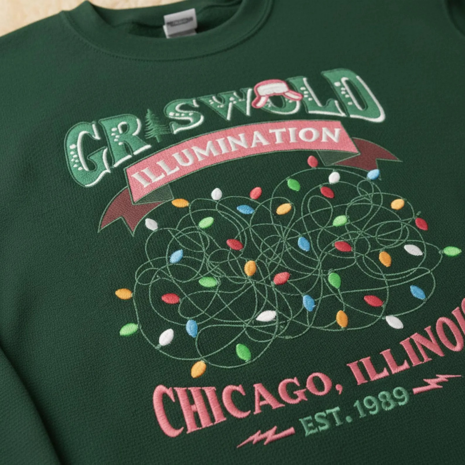 Embroidered Griswold Christmas Sweatshirt, Griswold Illumination Sweater, Funny Christmas Shirt - Image 4