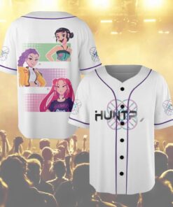 Huntrix Demon Hunters Baseball Jersey, Anime-Inspired Kpop Shirt, Unisex Jersey, Kpop Fan Gift, Cosplay Outfit