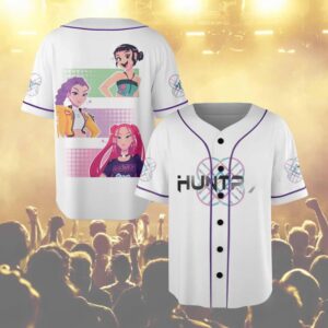 Huntrix Demon Hunters Baseball Jersey, Anime-Inspired Kpop Shirt, Unisex Jersey, Kpop Fan Gift, Cosplay Outfit