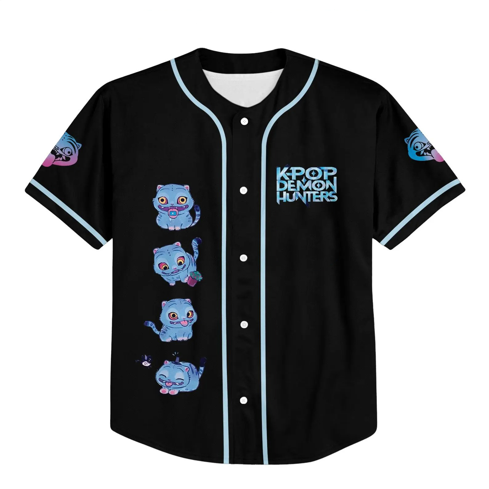 Saja Boys Baseball Jersey, Kpop Demon Hunter Villain Jersey, Kpop Demon Hunters Tiger, Demon Hunter Tiger fan Gift - Image 2