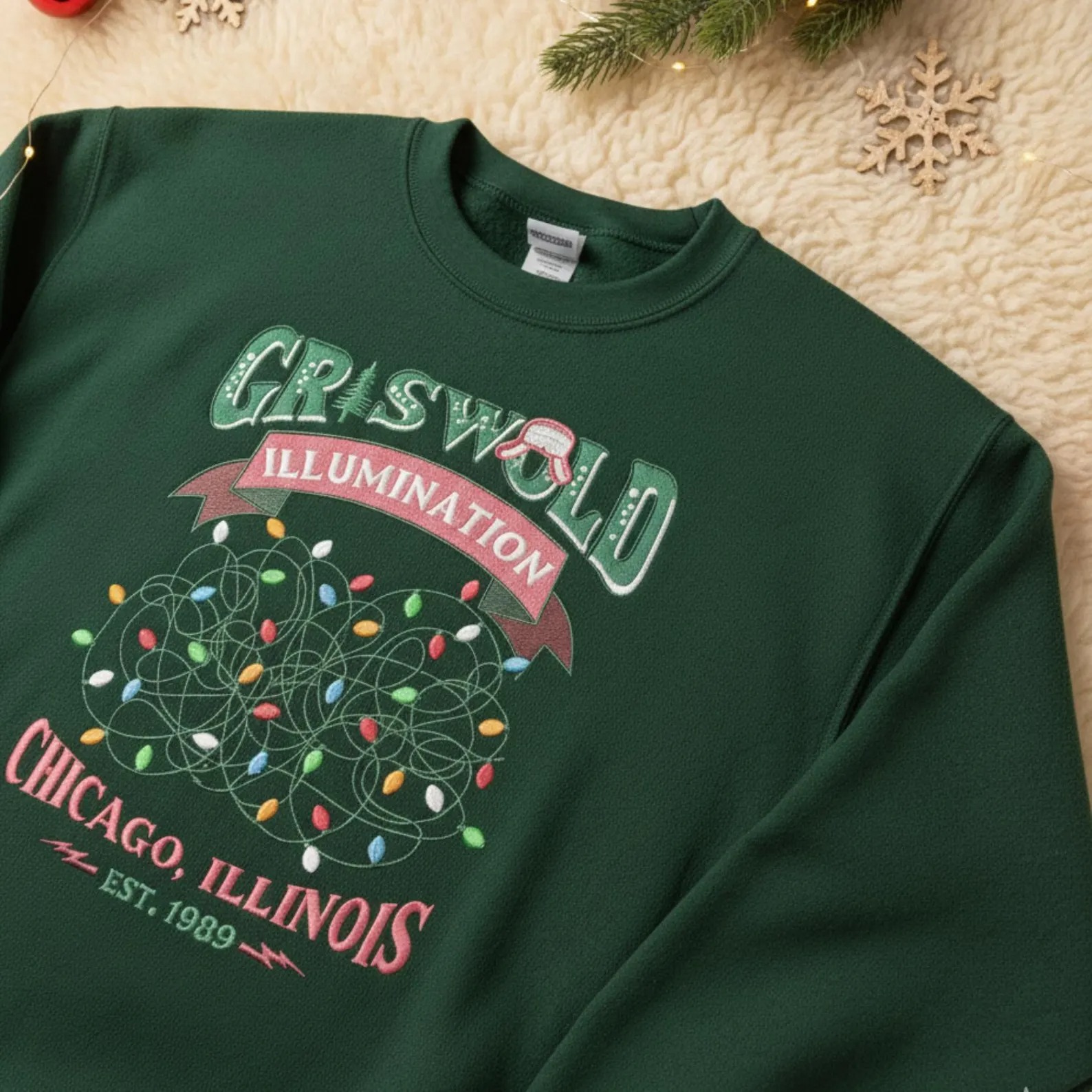 Embroidered Griswold Christmas Sweatshirt, Griswold Illumination Sweater, Funny Christmas Shirt
