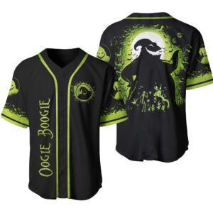 Oogie Boogie Silhouette Green Black Jersey Shirt Baseball Jersey