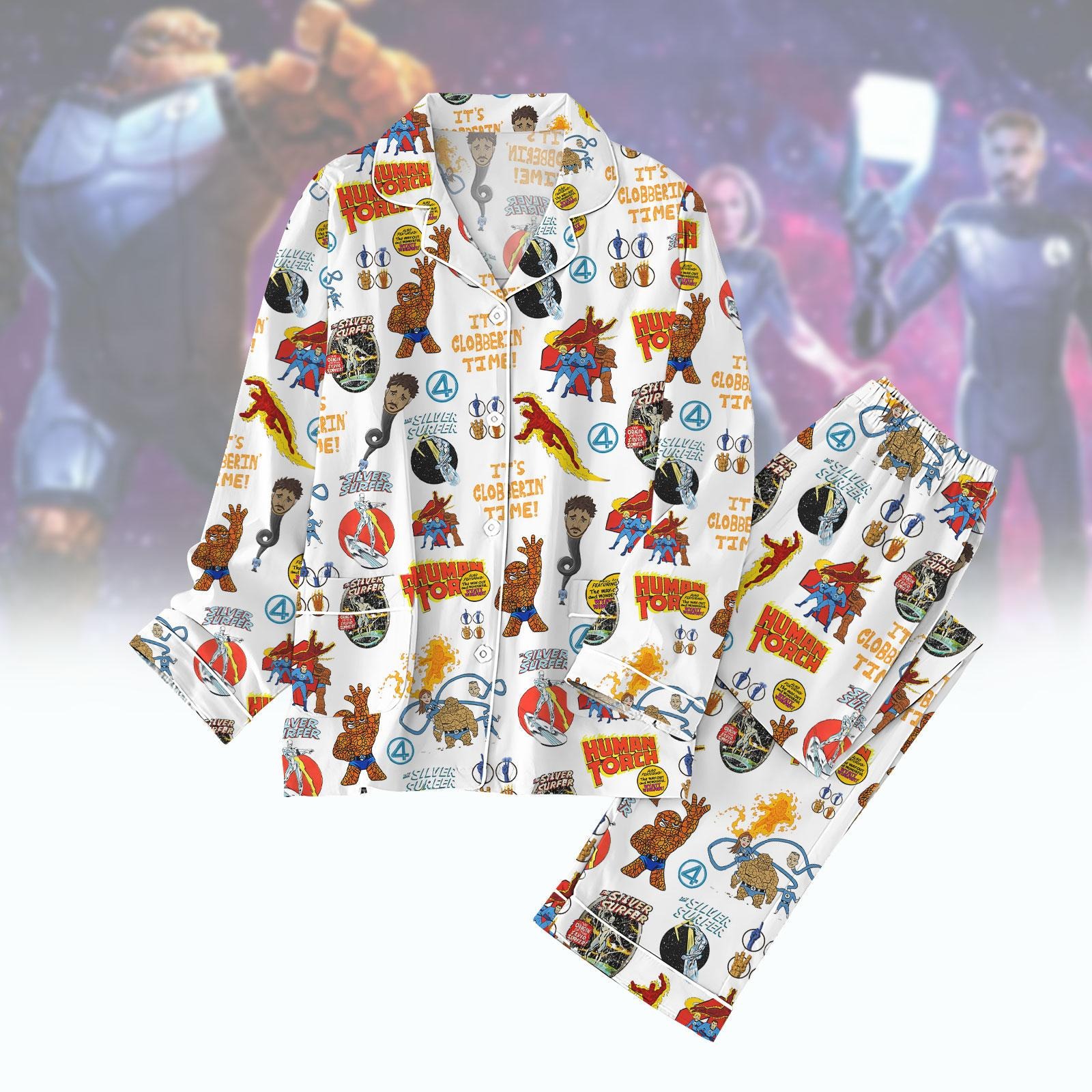 Custom Color The Fantastic Four First Steps Pajamas Set, Disney Fantastic 4 Women Pajamas, Marvel Studio Superhero Pajamas