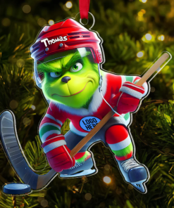 The Grinch Ornament, Merry Grinchmas Ornament, Grinch Football Ornament, Funny Sports Acrylic Ornament